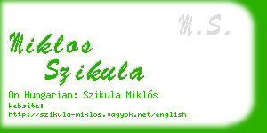 miklos szikula business card